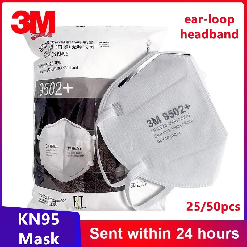 3M Mask 9502+ - Mascarilla protectora facial KN95 para adulto,